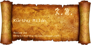 Kürthy Milán névjegykártya