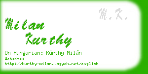 milan kurthy business card