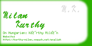 milan kurthy business card